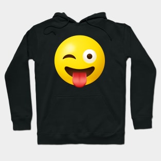 Winking face with tongue emoji Hoodie